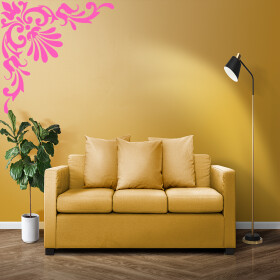 Veselá Stena Samolepka Ornament do rohu Farba: růžová, Veľkosť: 80 x 80 cm