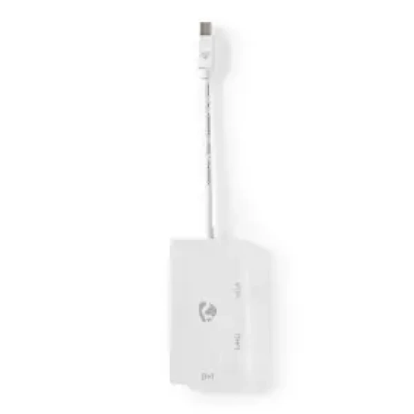 Nedis Adaptér Mini DisplayPort (M) - DVI-D 24+1 (F) - VGA (F) - HDMI (F) biela / poniklované (CCGB37466WT02)