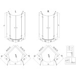 MEXEN/S - Lunar sprchovací kút štvrťkruh krídlový pravá 90 x 70, transparent, meď kartáčovaná 833-090P-070L-65-00