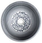 SAPHO - PRIORI keramické umývadlo na dosku, priemer 41cm, modrá so vzorom PI036