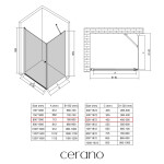 CERANO - Sprchovací kút Antelo L/P - 6 mm - chróm, transparentné sklo - 80x50x190 - otočný CER-477386