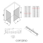 CERANO - Sprchová zástena Walk-in Crystal TL/P - 8 mm - bezvzperový systém + polička/držiak na uteráky - chróm, ryhované sklo - 120x60x200 CER-8050BD6534