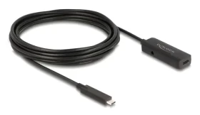 DeLock USB-C (M) - USB-C (F) čierna / Aktívny predlžovací kábel / 10 Gbps / USB 3.2 Gen 2 / 5 m (80028)