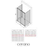 CERANO - Trojstenný sprchovací kút Varone LINE UL/P - 6 mm - chróm, transparentné sklo - 120x100x195 - posuvný CER-DY505-90-208