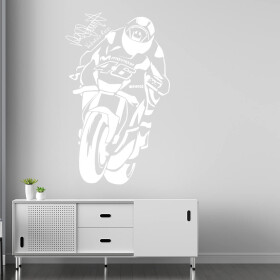 Veselá Stena Samolepka Valentino Rossi Farba: bílá, Veľkosť: 60 x 36 cm