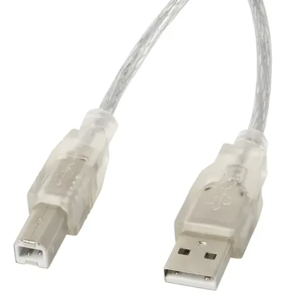 Lanberg CA-USBA-12CC-0018-TR priehľadná / Kábel USB 2.0 / USB-A (M) - USB-B (M) / 1,8 m (CA-USBA-12CC-0018-TR)