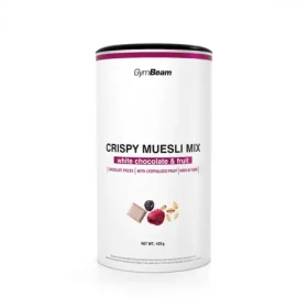 Chrumkavá zmes müsli - GymBeam (biela čokoláda ovocia, 420 g) (49777-1-420g-whitechocolate&fruit)