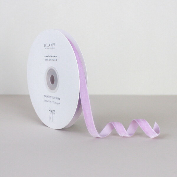 Bella Rose Zamatová stuha 1 cm – Lavender (10 m)