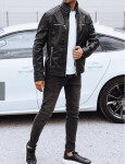 Pánska kožená bunda 11Z8151 black - FashionStreet L