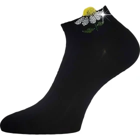 LONKA Ponožky dámské elegantní FLITANA 02 s kamínky ČERNÉ (3 páry) 39-42 126888