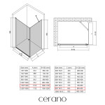 CERANO - Sprchovací kút Antelo L/P - 6 mm - čierna matná, transparentné sklo - 110x90x190 - otočný CER-482212
