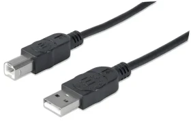 Manhattan USB 2.0 AB čierna / Prepojovací kábel / 1,8 m / 480 Mbit/s (333368)