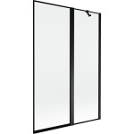 MEXEN - MIST vaňová zástena 120x150 cm 6mm f+s, čierna, okraj, pravá 8A9-120-011-70-70-P
