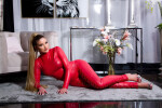 Sexy KouCla Leatherlook longsleev Catsuit w.lacing Einheitsgroesse