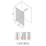 CERANO - Sprchová zástena Walk-in Onyx Round Ľ/P - 6 mm - čierna matná, transparentné sklo - 110x190 CER-670876