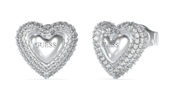 Guess Nádherné oceľové náušnice Srdiečka Beloved JUBE05020JWRHT/U