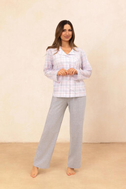 Pyžamo Regina 727 long/r S-XL Z25/26 dámske nezapínané Růžová M