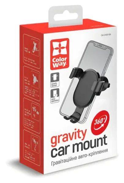 Colorway Gravity Holder čierna / Držiak telefónu / gravitačné uchytenie (CW-CHG01-BK)