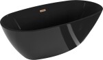 MEXEN/S - Eris voľne stojaca vaňa 170 x 80, čierna, sifón a prepad meď kartáčovaná 53441708070-65