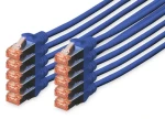 Digitus CAT6 patch kábel modrá / Sieťový kábel / S/FTP / RJ-45 / 0,25 m / 10 ks (DK-1644-0025-B-10)