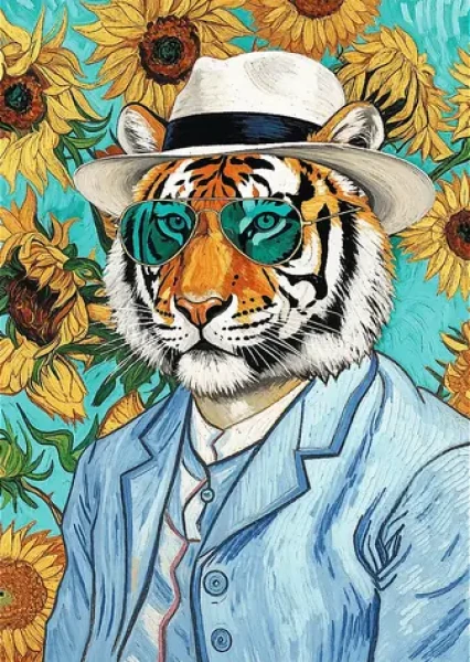 Trefl Puzzle Premium PLUS: Pán Tiger a Slnečnica