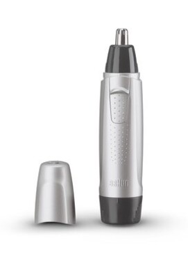 Braun EN10 / zastrihávač chĺpkov v ušiach a nose / prevádzka 60 min / umývateľný / 1x AA / strieborná (EN 10)