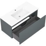 MEXEN/S - Orio kúpeľňová skrinka 100 cm s umývadlom Otis, 1 šuplík, grafit mat/biela mat 91A10-10047-1-BF66-W18M01