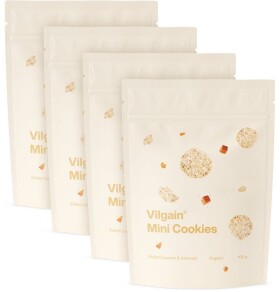 Vilgain Mini Cookies BIO – 4× slaný karamel s mandľami 100 g