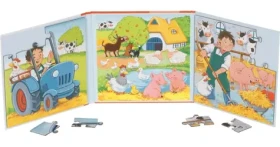 GOKI Magnetická puzzle kniha Statok 2x20 dielikov