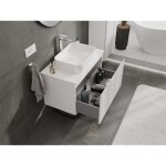 MEXEN/S - Rivel kúpeľňová skrinka pod umývadlo 80, 1 šuplík, reliéf, biela mat 91A20-08047-1-BF01