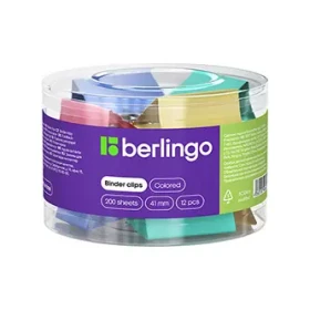 Berlingo klipy na papier 41 mm / Kancelárske klipy / mix farieb / 12 ks (253697)