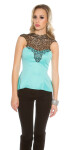 Elegant top with peplum and lace Einheitsgroesse