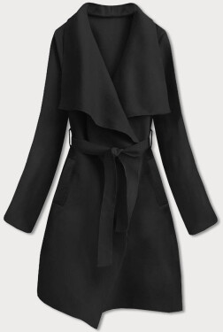 Čierny dámsky minimalistický kabát (747ART) odcienie czerni ONE SIZE