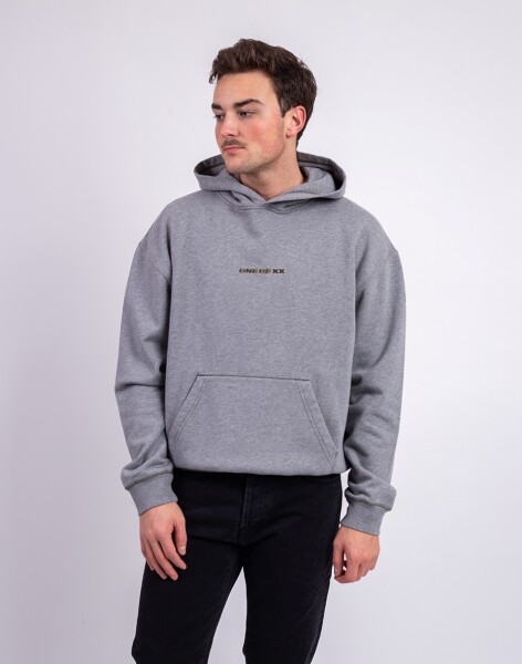 ONE OF XX Grey Melange Embroidered Hoodie Grey Melange S