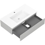 MEXEN/S - Orio kúpeľňová skrinka 90 cm s umývadlom Otis, 1 šuplík, šedá mat/biela mat 91A10-09023-1-BF62-W18M01