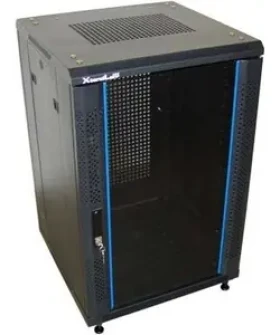 Xtendlan 32U/600x800 stojanový čierny / Rozvádzač / 19" / sklenené dvere / perforovaný chrbát (TELCO-32U-68-BLACK-S)