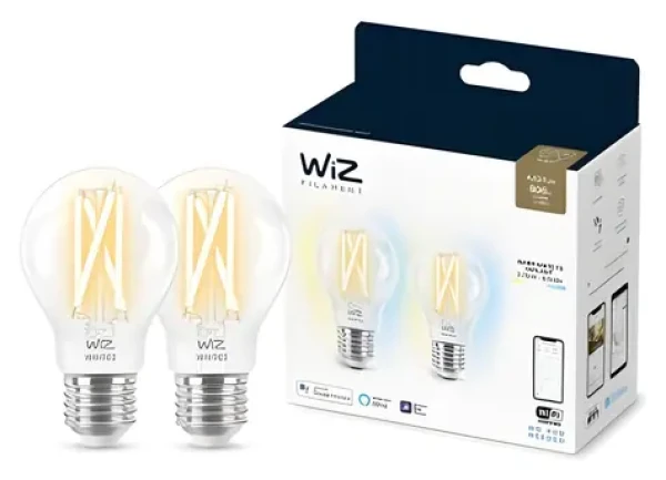 WiZ SET 2x LED žiarovka E27 A60 Filament / Žiarovka / E27 / 2700-6500K / 7W / 806 lm / stmievateľná (SKL000423927)