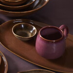 MADAM STOLTZ Kameninový hrnček Plum Reactive Glaze 400 ml