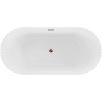 MEXEN/S - Paola voľne stojaca vaňa reliéf 150 x 75, biela lesk, sifón a prepad ružové zlato 52721507500-60