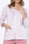 Pyžamo Leveza 1636 Dobrusia 3/4 M-2XL otvorené bílo-růžový prášek XXL