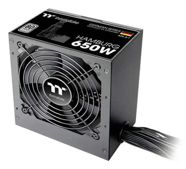Thermaltake HAMBURG 650W čierna / PC zdroj / ATX 3.1 / 650W / 80PLUS 230V EU / 120mm ventilátor (W0650RE)