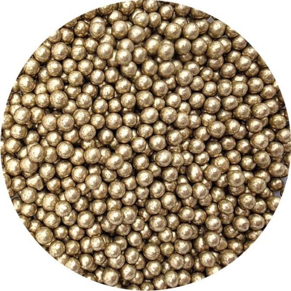 Cukrové perličky metalické zlaté 5mm 80g - I LOVE CAKES - I LOVE CAKES