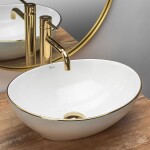 REA - Keramické umývadlo Sofia Gold Edge zlaté REA-U3287