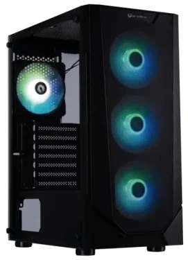 Bitfenix C60 čierna / Skriňa / ATX / 4X 120mm ARGB / 2x USB 2.0 + 1x USB 3.0 / bez zdroja / tvrdené sklo (BFC-C60-KKGSK-4A)