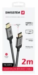 Swissten HDMI 2.0 kábel 2m čierna / 4K / 18 Gbs / pozlátené konektory (75501102)
