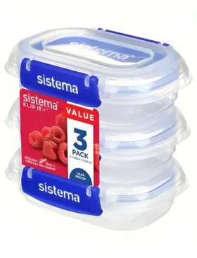 Sistema KLIP IT PLUS modrá / Sada vodotesných škatuliek na potraviny / 3x 0,18 l / 2 klipy / bez BPA (881523)