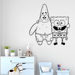 Veselá Stena Samolepka SpongeBob a Patrick Farba: žlutá, Veľkosť: 60 x 61 cm