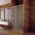 Mereo Sprchové set: LIMA, trojdielne, zasúvacie, 100x190 cm, chróm ALU, sklo Point, žlab k stene vr. roštu CK80632KZ