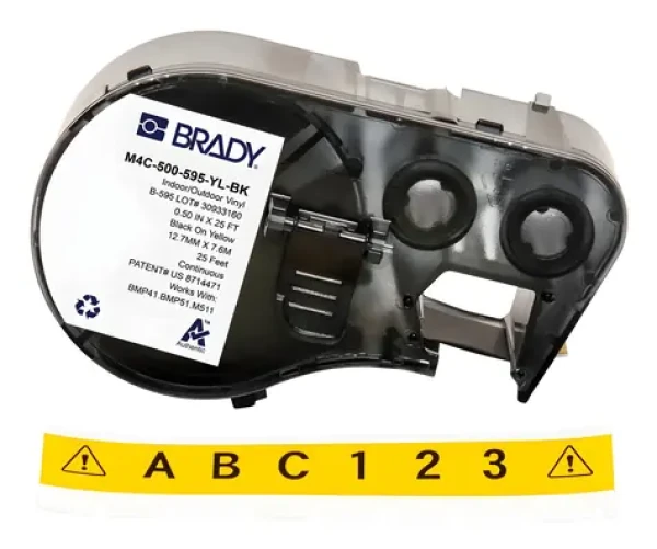 BRADY Páska pre tlačiarne M410, BMP41, M510, BMP51, BMP53, M511 / Páska do tlačiarne štítkov / Vinyl / Šírka 1,27 cm (M4C-500-595-YL-BK)