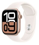 Apple Watch Series 10 GPS 42mm Ružovo zlaté hliníkové telo - Svetlo rumenný športový remienok (S/M) / 130-180 mm (MWWH3)